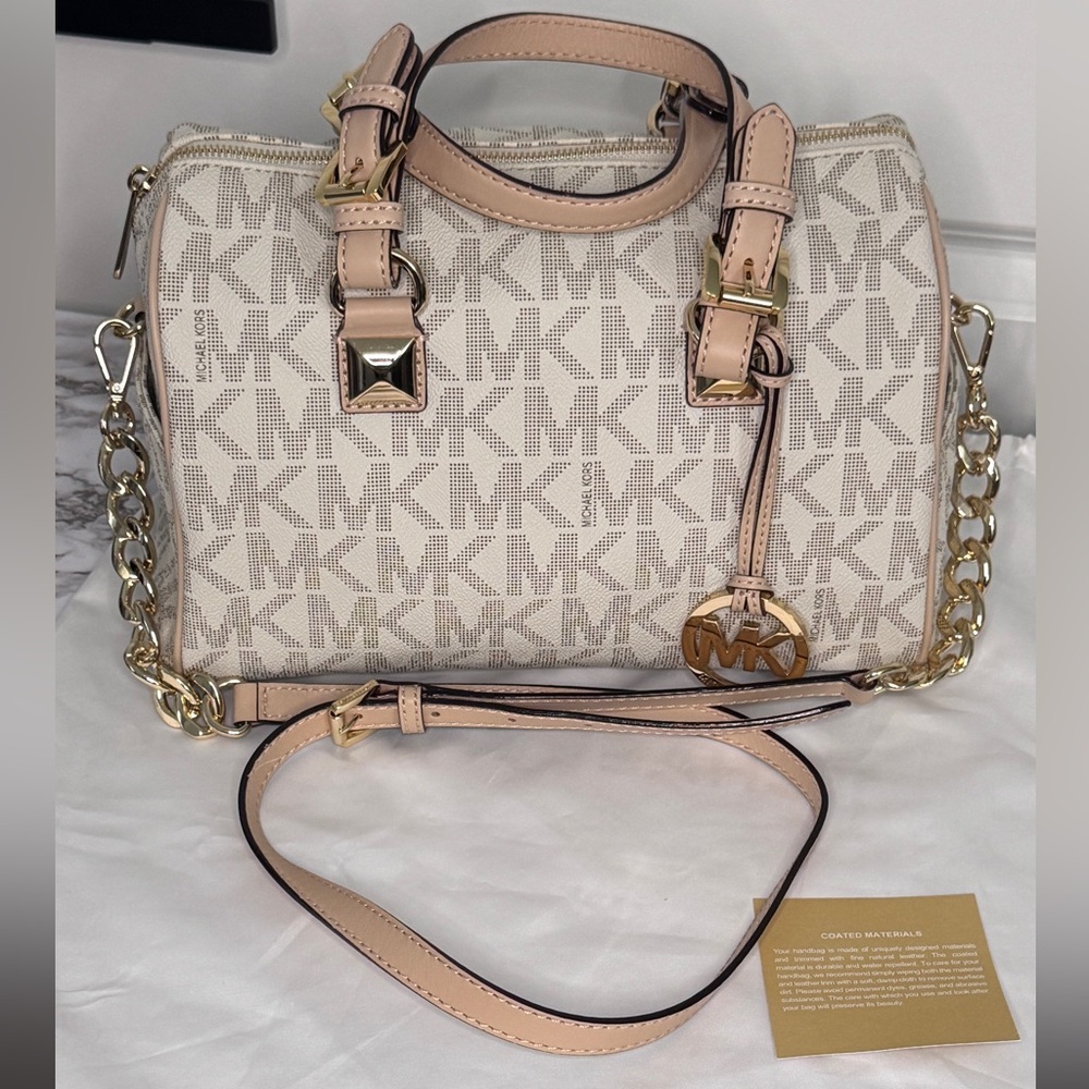 Michael Kors Cream Signature Satchel Tote (No wallet, see other listing)